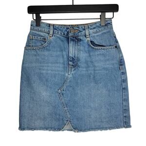 ASOS High Waisted Blue Jean Pelmet Skirt Sz 0